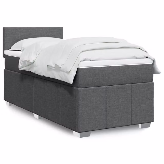 Giroletto a Molle con Materasso Grigio Scuro 80x200 cm Tessuto 3286889