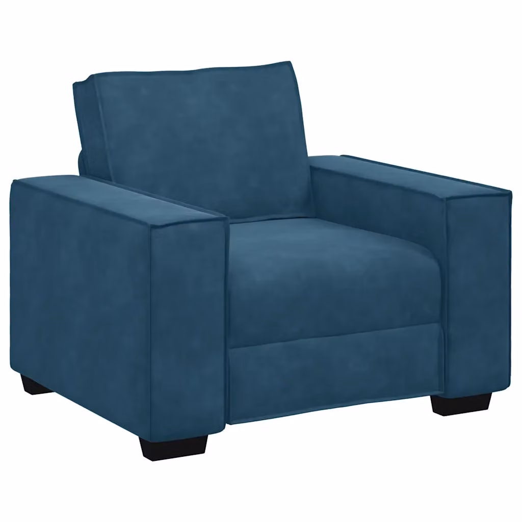 Divanetto Relax Design Mania in Velluto Blu con Braccioli per Soggiorno e Ufficio – 2