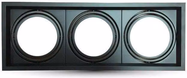 Portafaretto incasso V-TAC alluminio quadrato orientabile 3xAR111 VT-7223 - SKU 3583 NERO