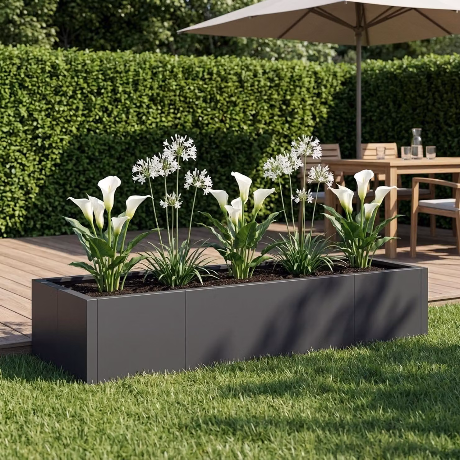 Set di 6 muri di contenimento vidaXL in acciaio nero L 200 x H 100 x P 40 cm