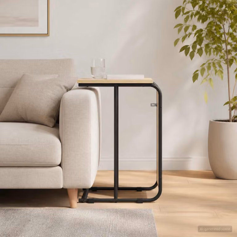 vidaXL Tavolo laterale moderno in rovere color marrone L/P/H: 40 x 31 x 55 cm