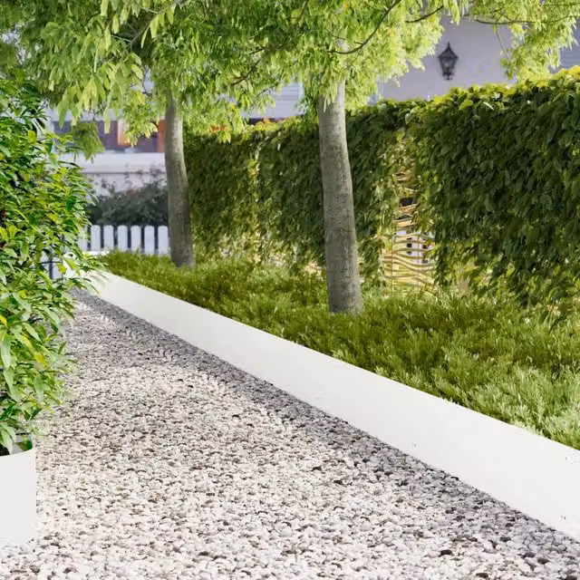 Bordura per Prato 20 pz 103 x 30 cm Acciaio Bianco 8008507