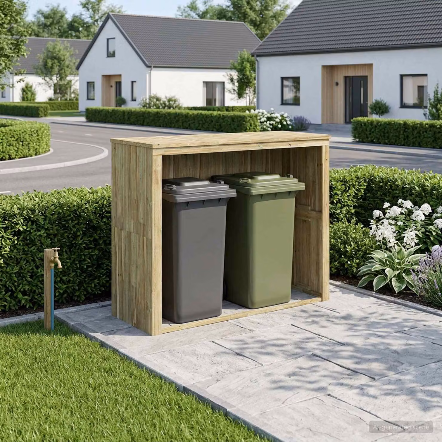 vidaXL Ricovero per bidoni della spazzatura con ruote, disponibile in verde o marrone, L: 159,0 cm, P: 76,0 cm, H: 200,5 cm