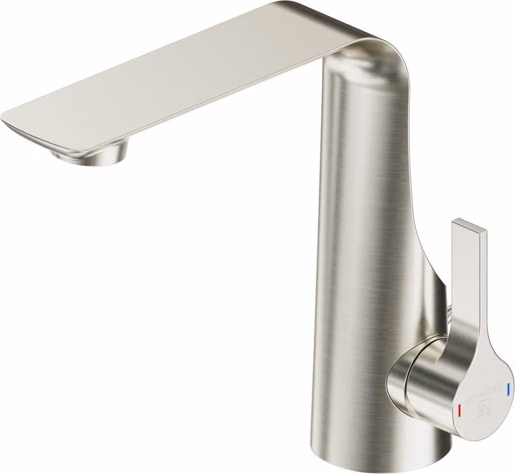 Steinberg Série 290 Mitigeur de lavabo, avec cartouche céramique, avec garniture de vidage, saillie 150mm, 2901000BN, 2901000BN