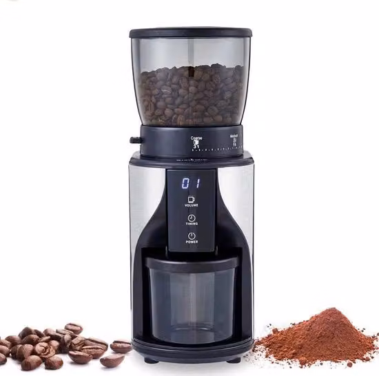 Molino Elettrico per Caffè - Macchina per Macinare Caffè in Casa - Funzione di Macinatura Automatica - BioloMix - Caffè Fresco