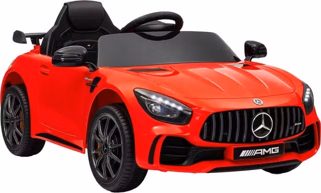 AIYAPLAY Macchina Elettrica per Bambini Mercedes-AMG GTR con 2 Motori e Telecomando, Rosso