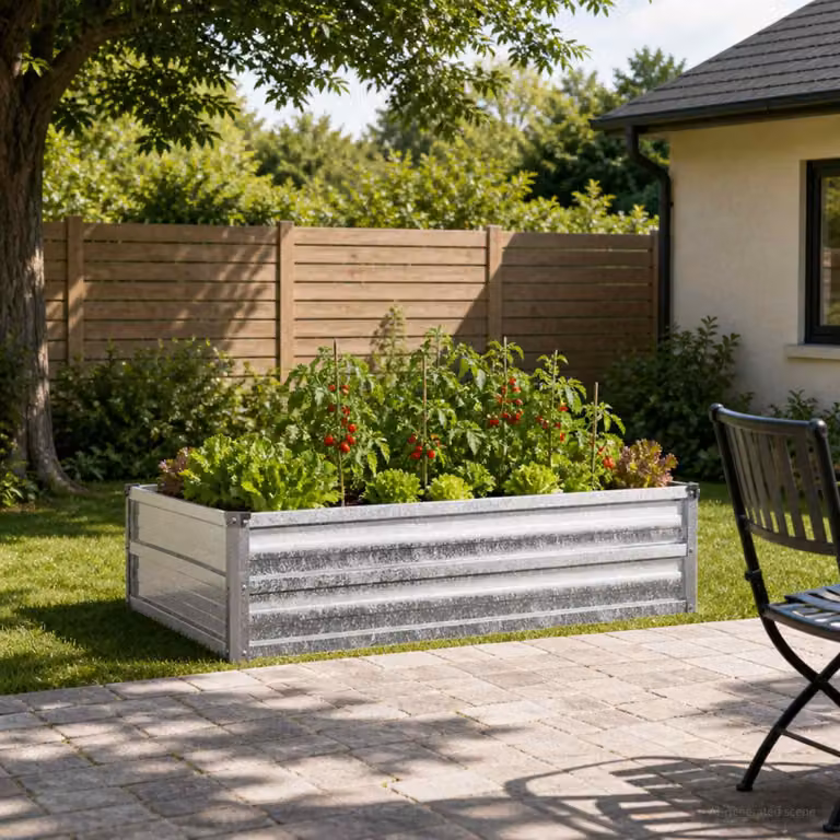 Letto rialzato da giardino vidaXL in acciaio zincato Argento L: 100 cm, P: 80 cm, H: 24 cm
