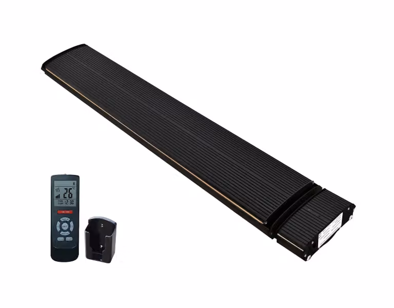 Riscaldatore per patio a infrarossi nero Riscaldatore radiante regolabile con 1800 - 2400 watt - 1800 watt