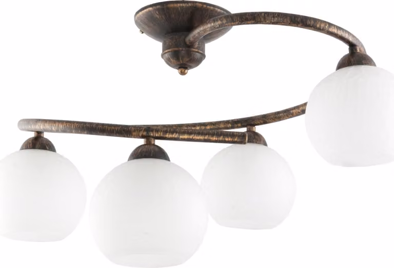 Lampada da soffitto nera oro antico paralume bianco IVAN NEGRO 9-541