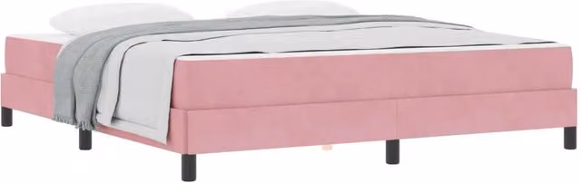 Letto matrimoniale | Letto per adulti | Letto a molle con materasso Rosa 180 x 200 cm Tessuto