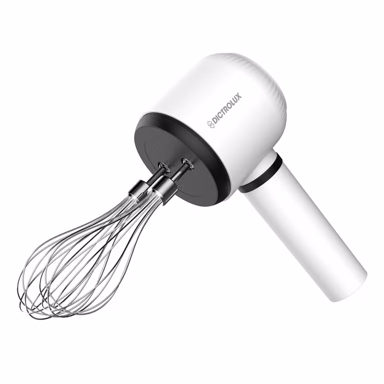Dictrolux Sbattitore Elettrico Ricaricabile USB da 20 Watt, Colore Bianco