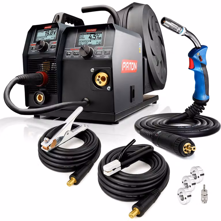 PATON ProMIG-250-15-4 Saldatrice MIG 3 in 1 230V, - Kit MIG senza gas con trainafilo a 4 rulli - Saldatrice inverter per saldare in modo semplice e veloce - Kit MIG senza gas con trainafilo a 4 rulli