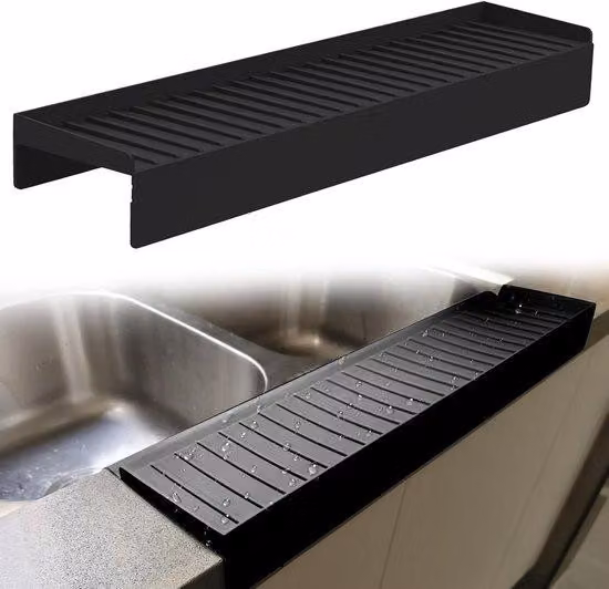 Protezione in silicone per taglieri - Protezione multifunzionale per piani di lavoro in cucina, in bagno e in officina, nera