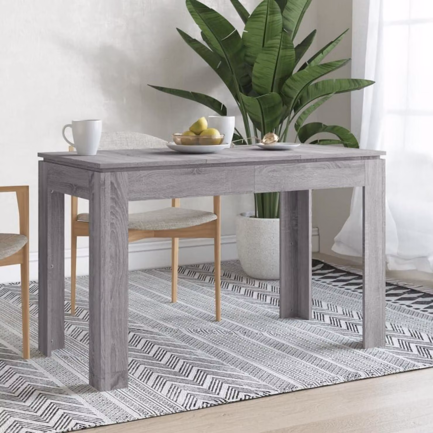 Tavolo da pranzo grigio Sonoma 120x60x76 cm in materiale ligneo