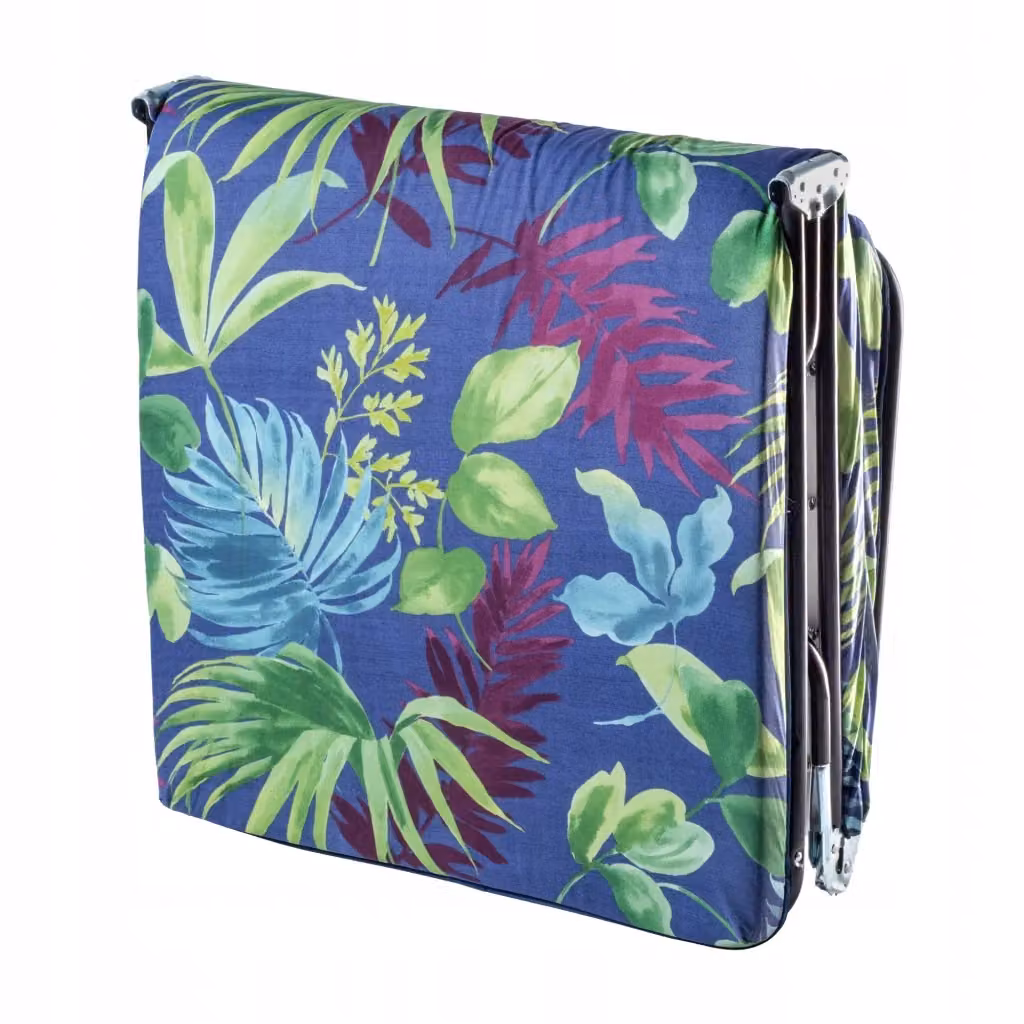 Kadax Lettino da giardino con cuscino floreale multicolore e poggiatesta regolabile L 190 x L 66 cm – 2