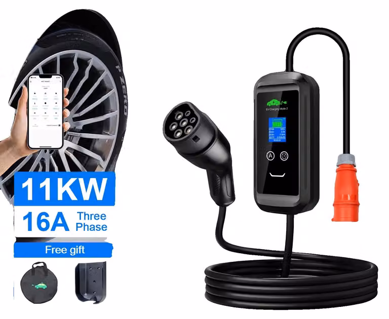 Caricatore portatile per veicoli elettrici, elevata potenza di erogazione, gestione da remoto, applicazione (APP) da 11 kW