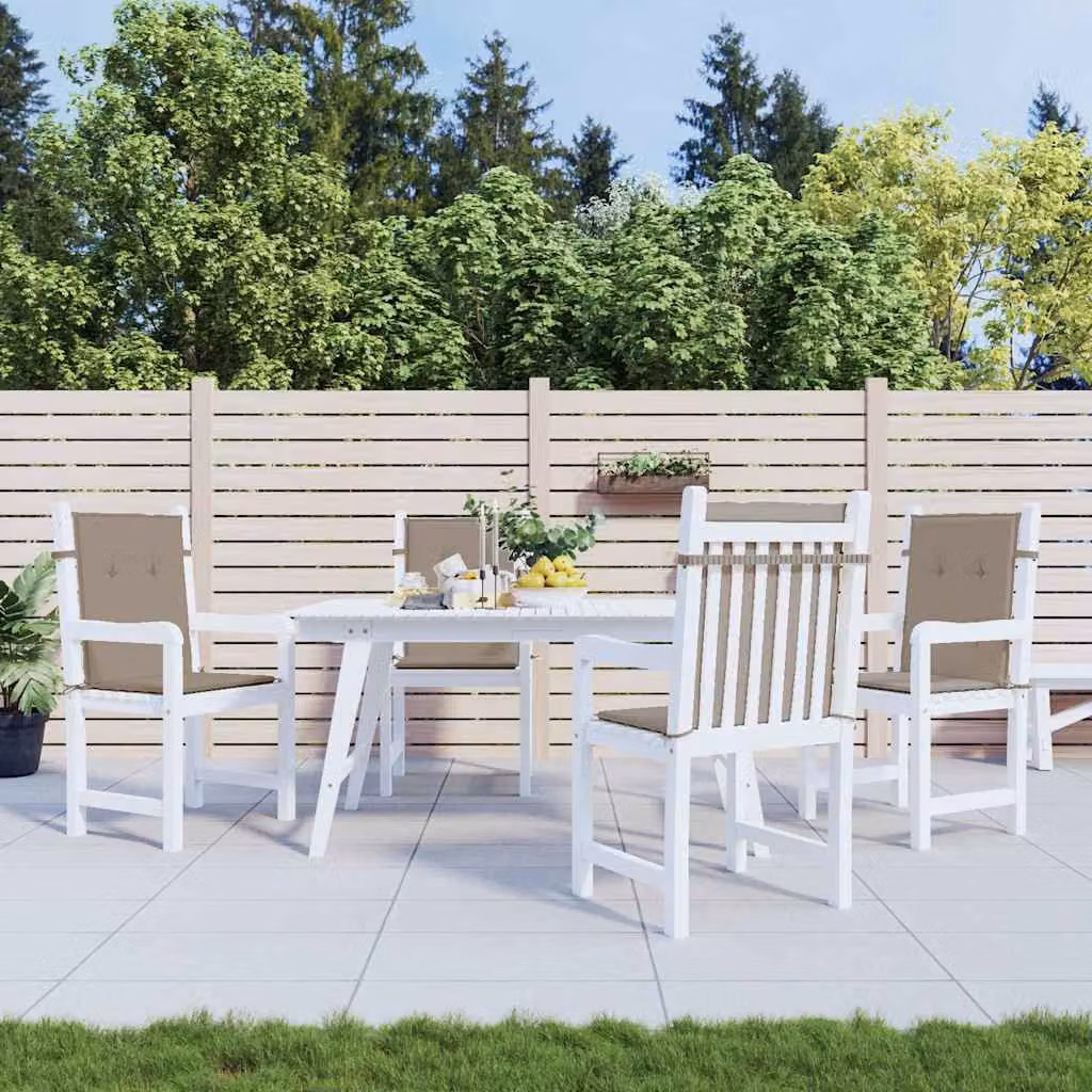 Set di 4 cuscini per sedie da giardino vidaXL, colore tortora, impermeabili e traspiranti, L/P/H: 100 x 50 x 3 cm