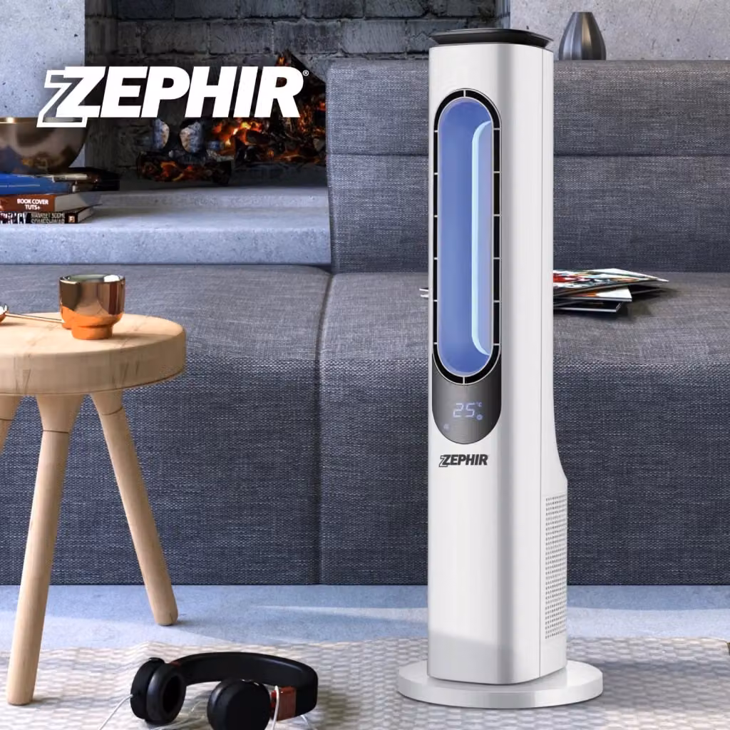 Ventilatore a torre Zephir senza pale bianco con telecomando, oscillazione e timer – 2