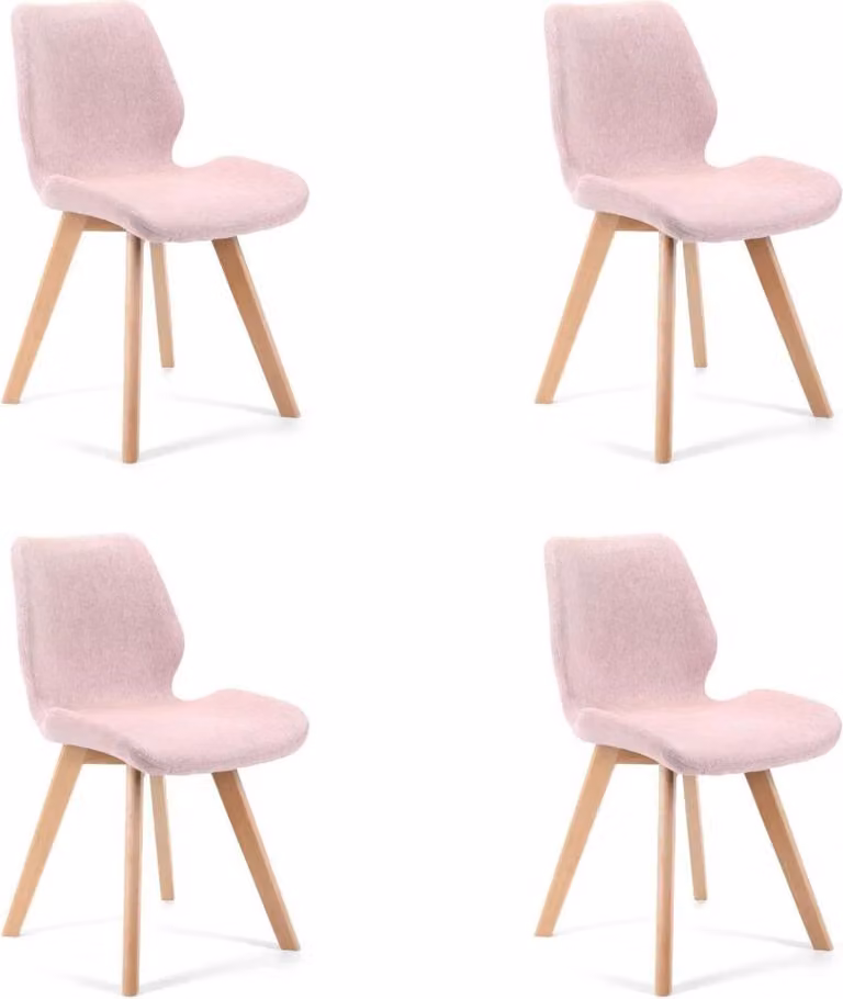 Set di 4 sedie da pranzo KIMTE - rosa / faggio
