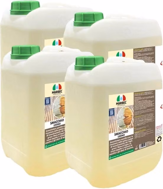 Smacchiatore per legno Marbec colore bianco confezione da 4 pezzi da 5 l ciascuno – 1
