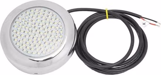 Illuminazione subacquea LED IP68 per piscina e yacht, luce d'accento bianca con finitura argento e acciaio inossidabile, cavo da 4,92 m, 12V DC