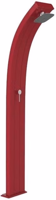 Doccia Solare Dada Arkema Design in Alluminio con Miscelatore, Colore Rosso, 40 Litri