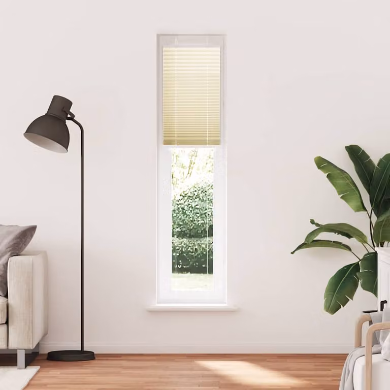 vidaXL Tenda Plissettata Crema 50x200 cm Larghezza Tessuto 49,4 cm
