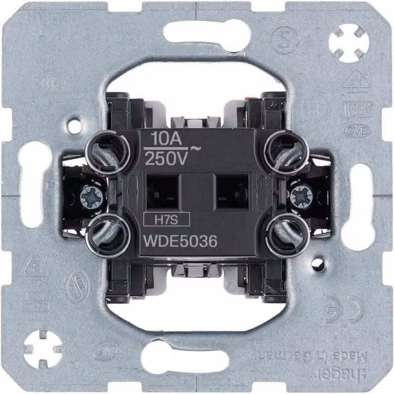 Hager Pulsante di ricambio WDE5036, inserto a bilanciere da incasso, 10 A