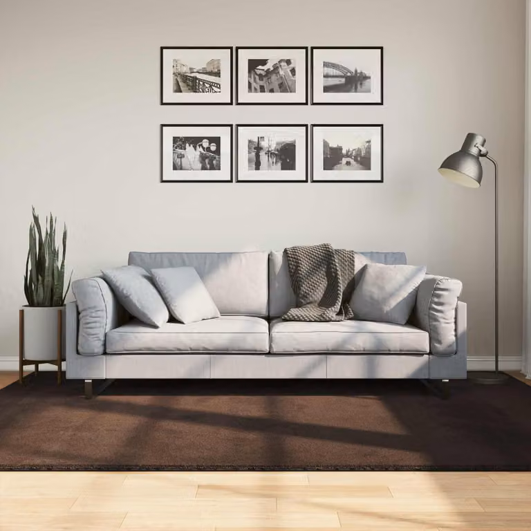 Tappeto a pelo medio vidaXL HUARTE Marrone, lavabile e adatto a riscaldamento a pavimento, L: 230 cm x P: 160 cm