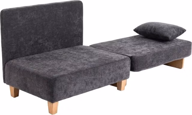 Divano letto 2 posti ¨C Minimal ¨C Tessuto, con 2 cuscini lavabili, tasche laterali