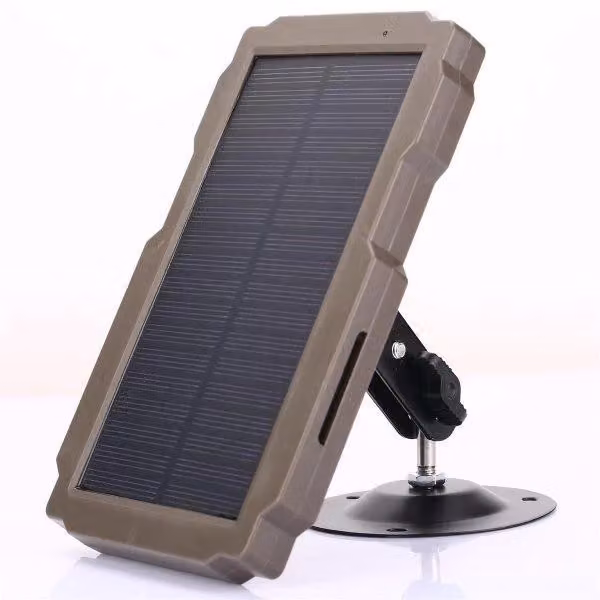 Pannello solare per fototrappole, batteria integrata 3000mAh, supporto metallico