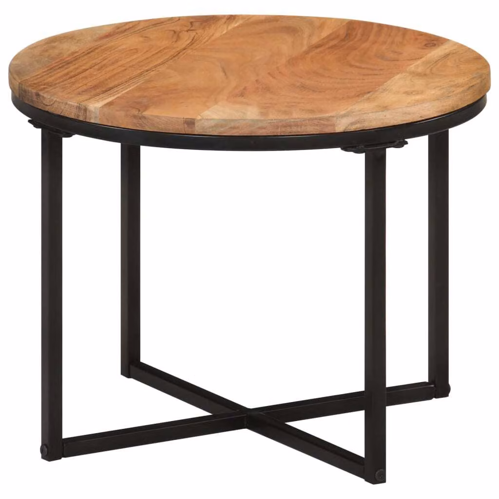 Maison Exclusive - Tavolino 45x45x35 cm, in legno massello di acacia e ferro