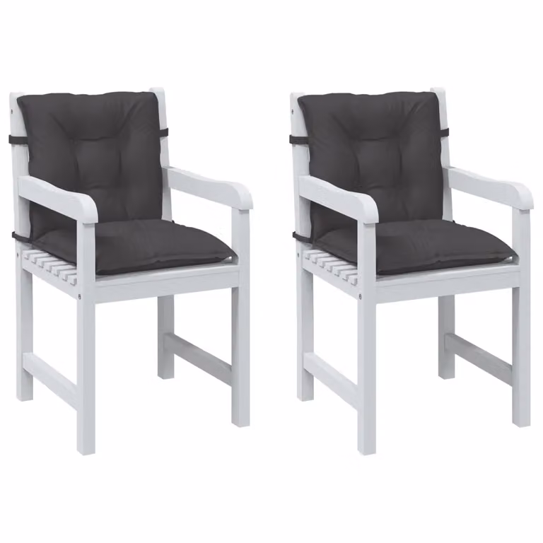 Set di 2 cuscini per schiena bassa vidaXL in poliestere, colore antracite mélange, L 100 cm x P 50 cm x H 7 cm