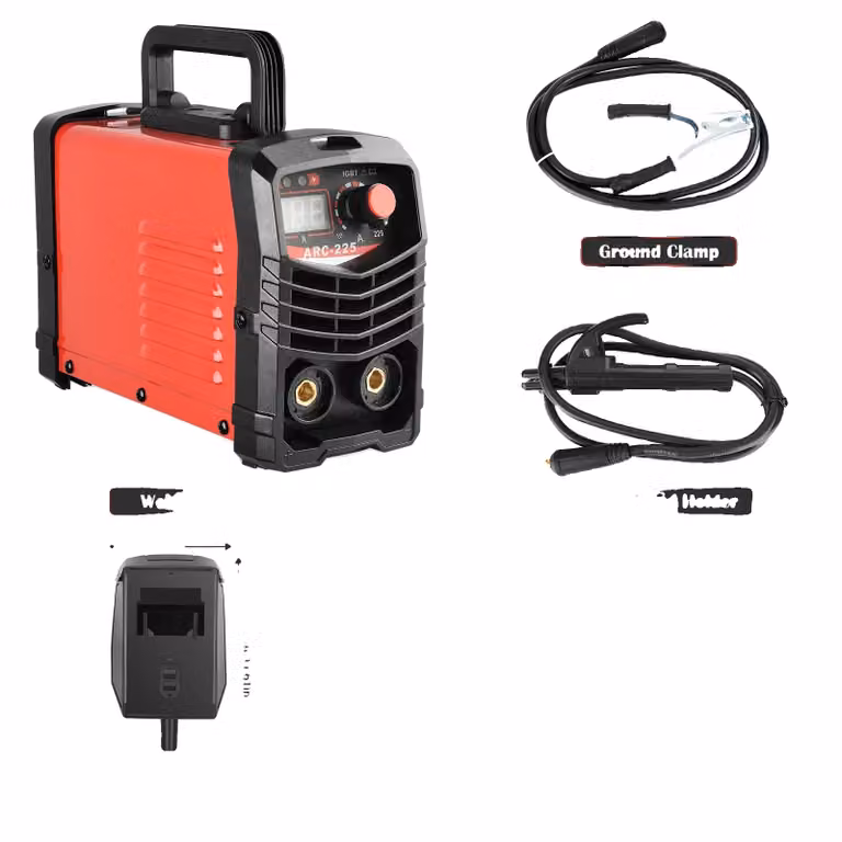 saldatrice 300A, tecnologia inverter IGBT, design portatile, rosso