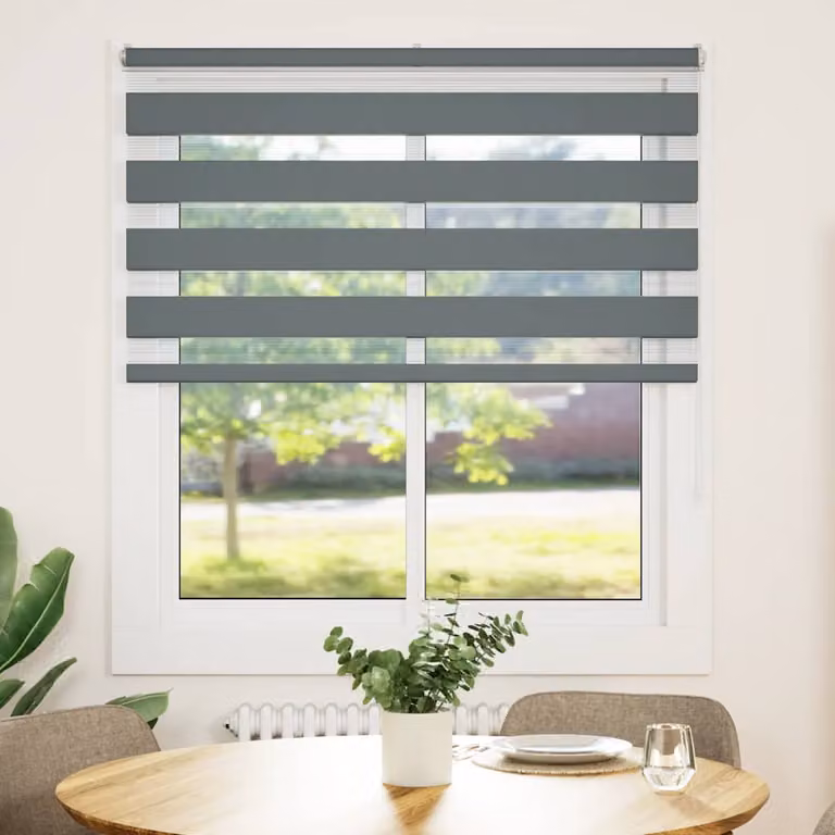vidaXL Tenda a Rullo Zebra Larghezza Tessuto 120,9 cm Poliestere