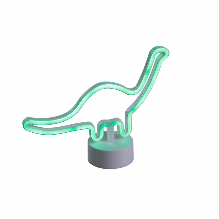 Lampada da tavolo a LED BRONTO a forma di dinosauro, bianco e verde, 2 W, 17 lm, plastica, dimensioni: 20,5 x 27 x 8,5 cm, IP20, RL