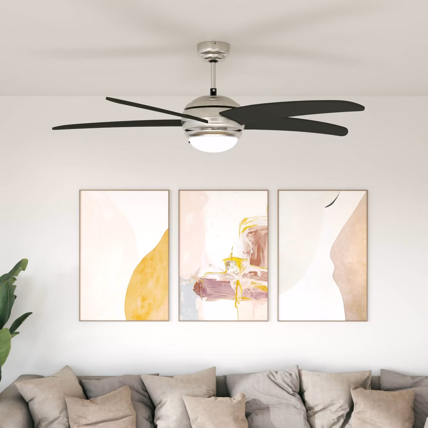 vidaXL Ventilatore da soffitto con luce e telecomando, Nero, Ø 130 cm