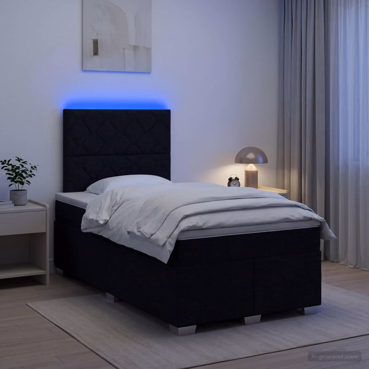 Maison Exclusive - Letto boxspring con materasso nero 120 x 190 cm Tessuto