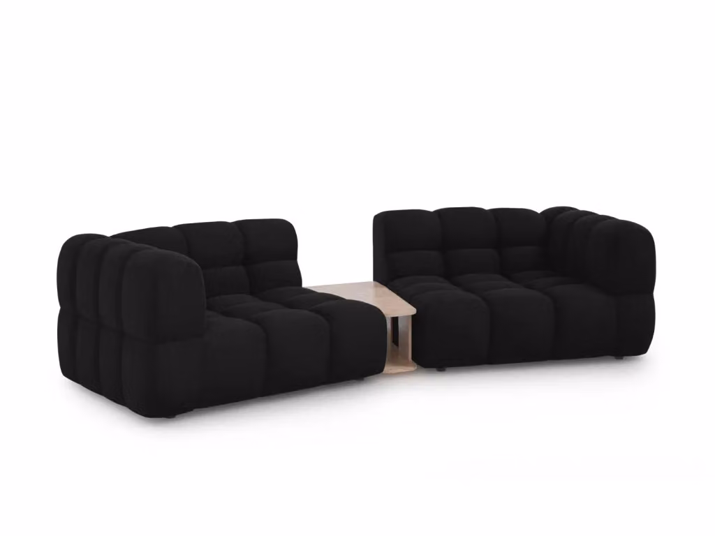 Divano modulare Sky a 2 posti in velluto nero Cosmopolitan Design L: 280 cm, P: 148 cm, H: 75 cm – 2