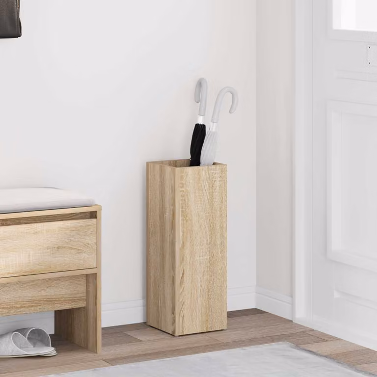 vidaXL Supporto per Ombrellone in Legno MDF Rovere Sonoma, Colore Beige, L/P/H: 20 x 20 x 55,5 cm