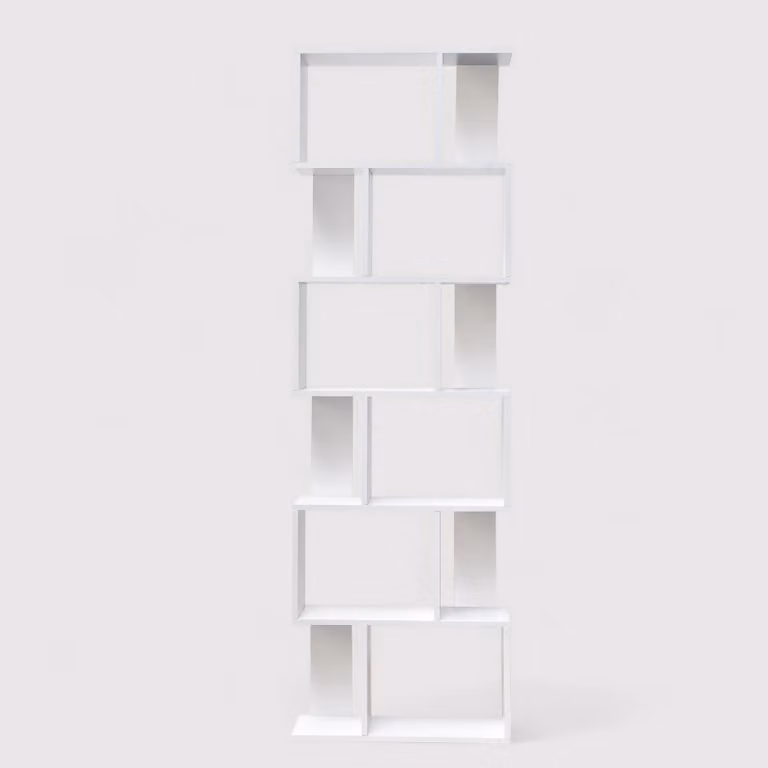 Campanula - Scaffale libreria bianco con 6 ripiani