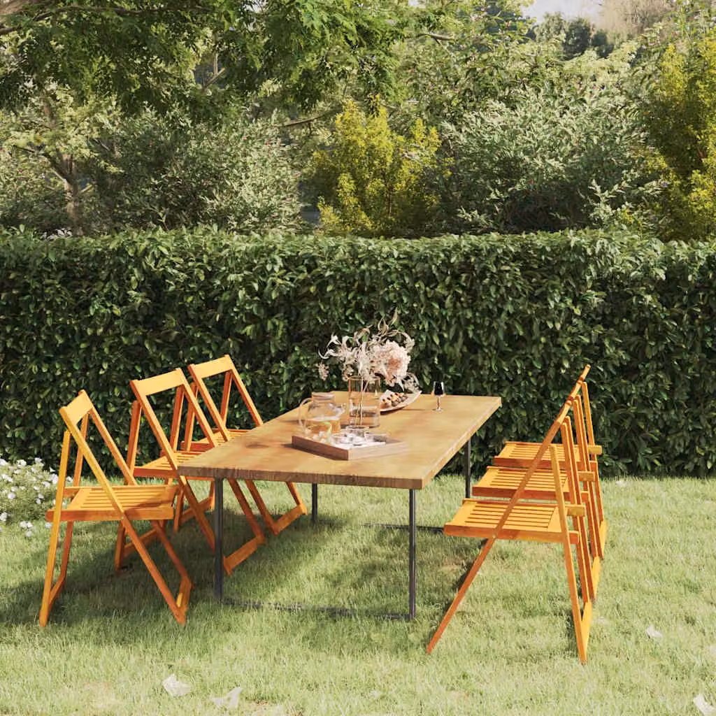Set di 6 sedie pieghevoli da giardino vidaXL in legno di acacia oliato, colore marrone