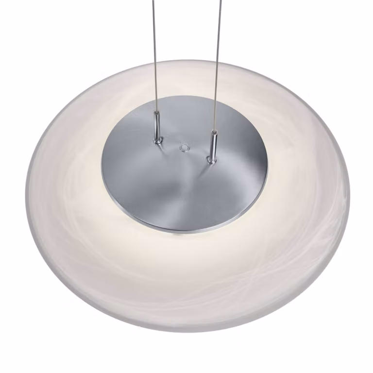 HELL Findus lampada LED sospensione, nichel opaco/cromo Findus, dimmerabile, Alluminio / Grigio / Zincato, Soggiorno / Sala da pranzo, Alluminio, Moderno