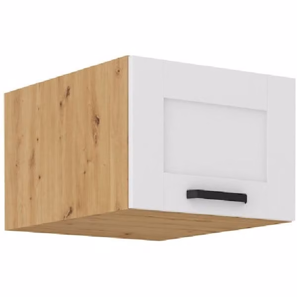 Pensile con ante battenti LAILI - larghezza 50 cm, bianco / rovere artigianale