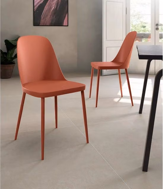 Set di 4 Sedie in polipropilene Tamara 46cm X 55cm H 80cm Stones