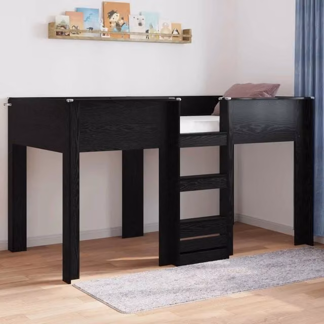Letto a Castello per Bambini Rovere Nero 100 x 200 cm 3410500