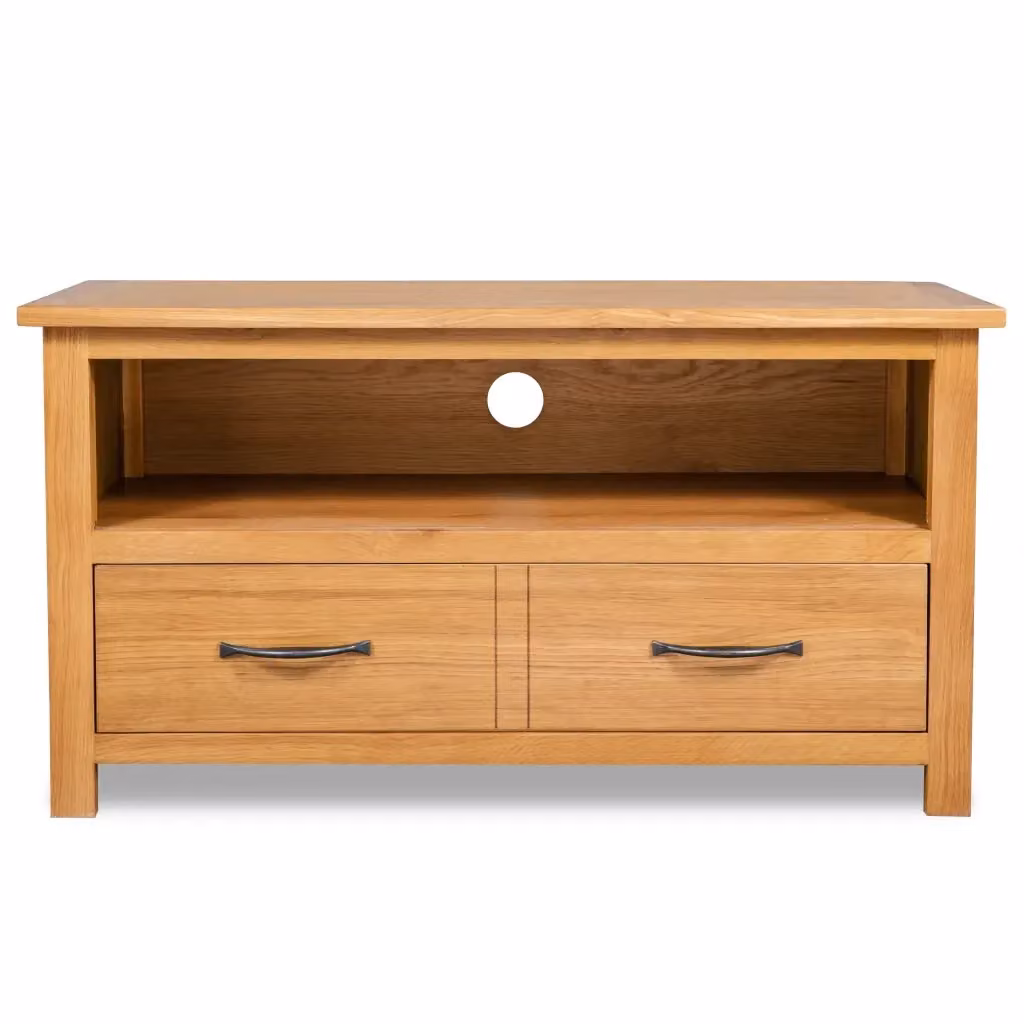 Mobile TV rustico vidaXL in legno di rovere marrone L: 90 cm, P: 35 cm, H: 48 cm – 2