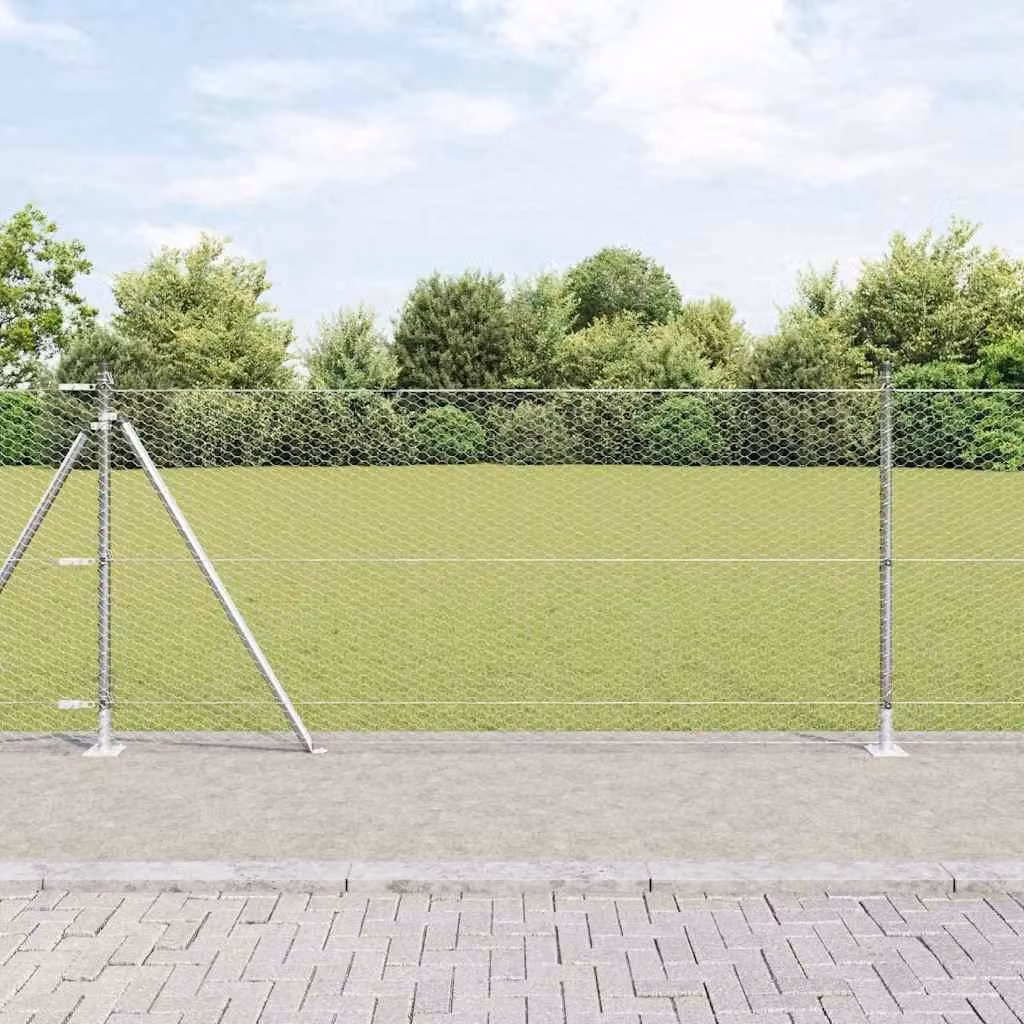 Maison Exclusive - Palo della recinzione Argento 50 x 0,8 m (rete da 25 mm)
