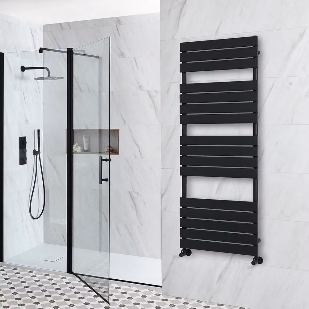 Scaldasalviette Design Nero 1500x600mm - Termoarredo Bagno - Stile Moderno - Lustro