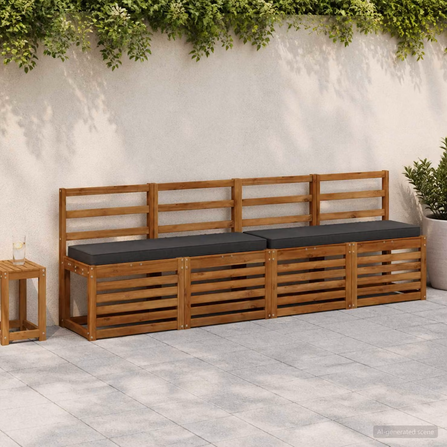 Cuscino per panchina vidaXL VUGHT in poliestere con rivestimento rimovibile e lavabile, colore antracite